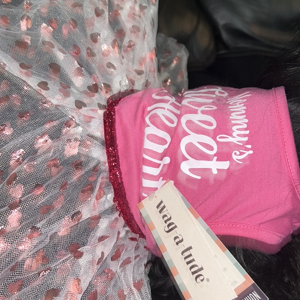 Wagatude Size Medium Mommy’s Sweetheart Dress! Tulle bottom with 🩷s! Valentine - Picture 6 of 8